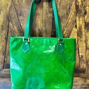 Authentic Louis Vuitton Hand Bag Houston TH1919 custom colored green
